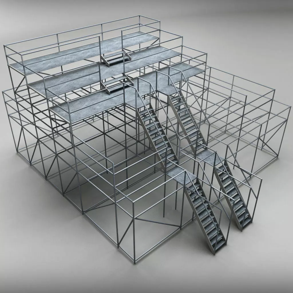 Industrial scaffolding 3D model