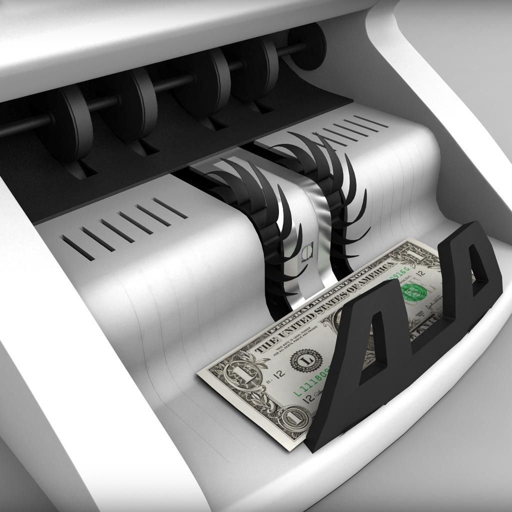 Money Counter Bank Machine 3D model_2