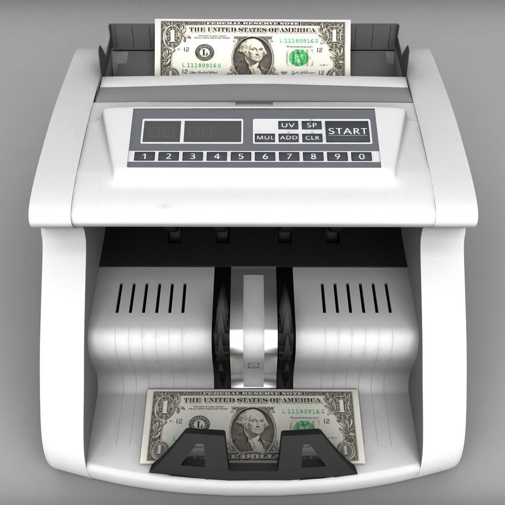 Money Counter Bank Machine 3D model_0