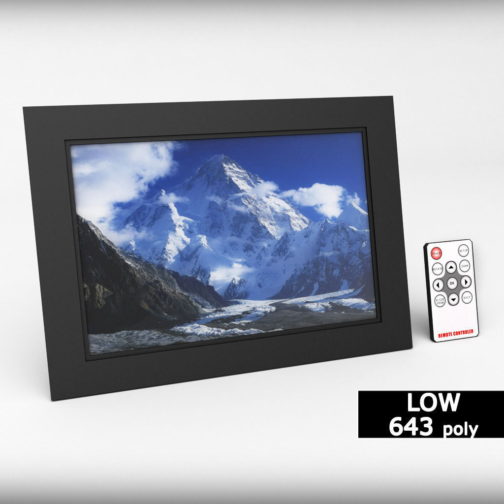 3D model Digital picture frame with remote VR / AR / lowpoly CGTrader