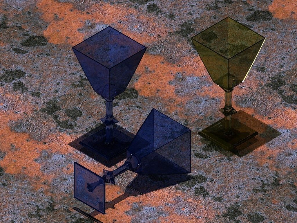 Champagne wine glasses 3D model_1