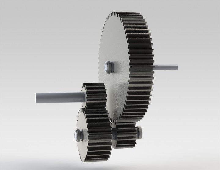 2 Stage Gear Box Free 3D model_8