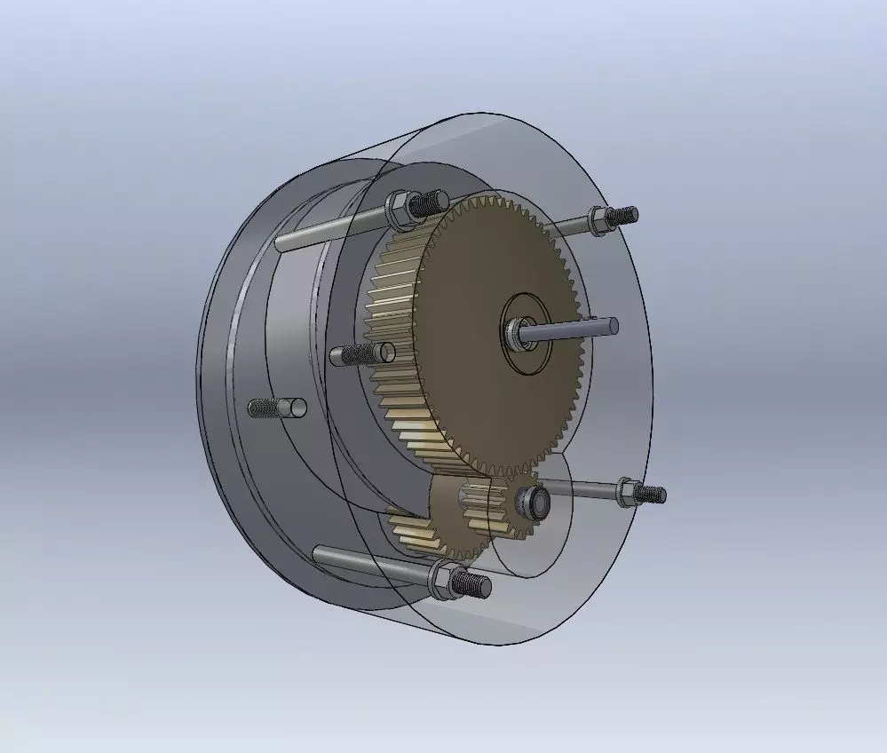 2 Stage Gear Box Free 3D model_0