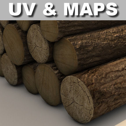 Firewood Log Pile 3D model_3