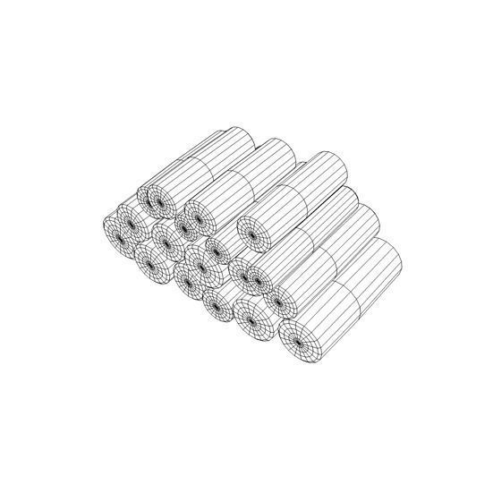 Firewood Log Pile 3D model_2