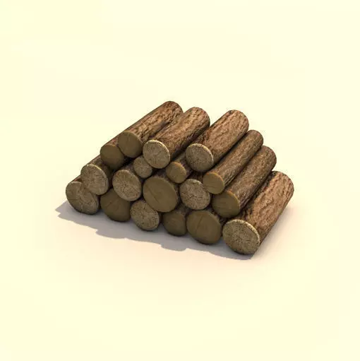 Firewood Log Pile 3D model_0