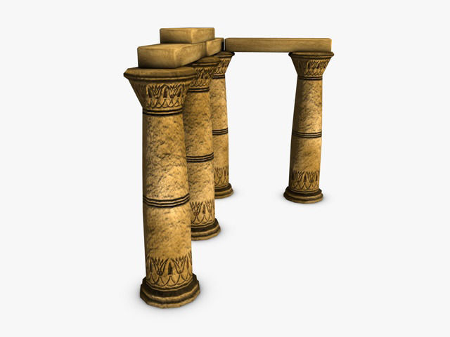 Egyptian Columns 3D model_5
