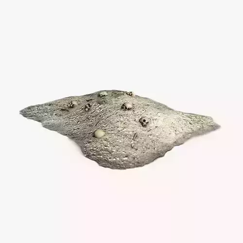 Gravel pile with bones