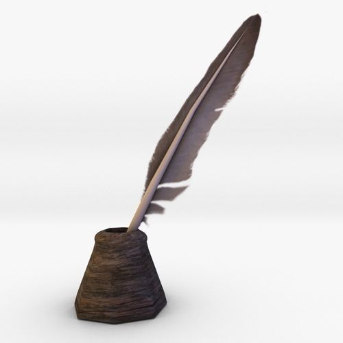 Ink feather 3D model_1