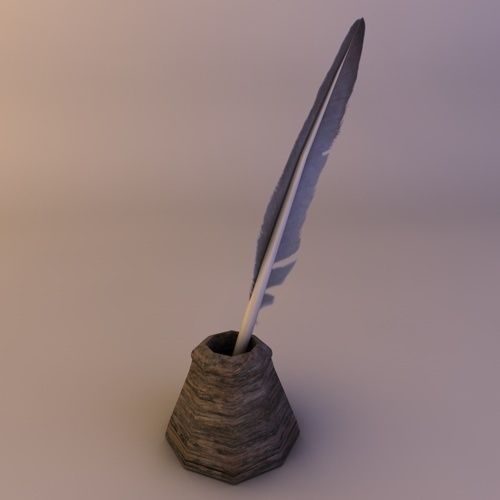 Ink feather 3D model_2