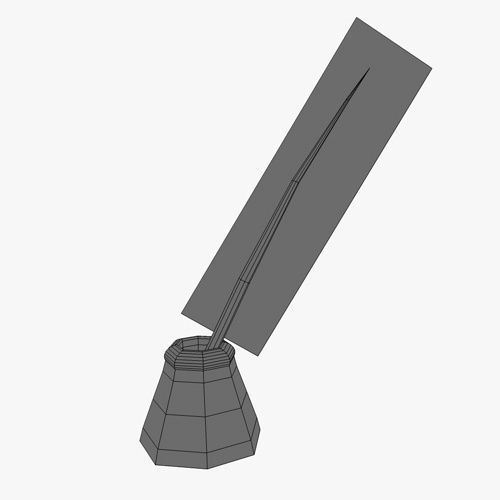 Ink feather 3D model_4