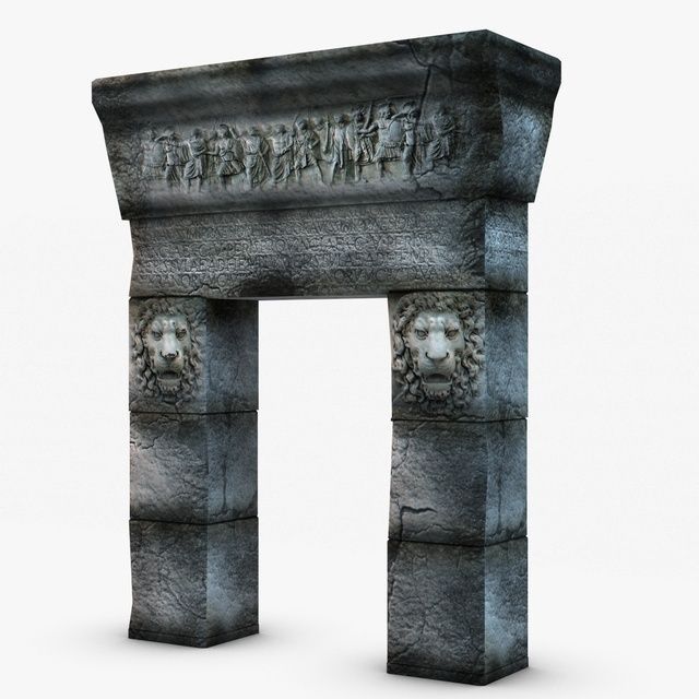 Greek Roman Doorway 3D model_4