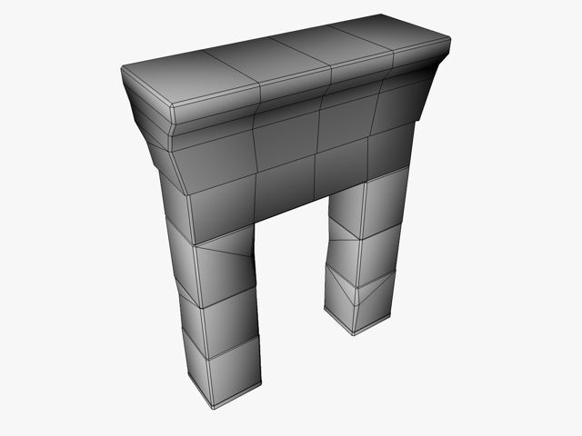 Greek Roman Doorway 3D model_2
