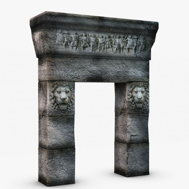 Greek Roman Doorway 3D model_3