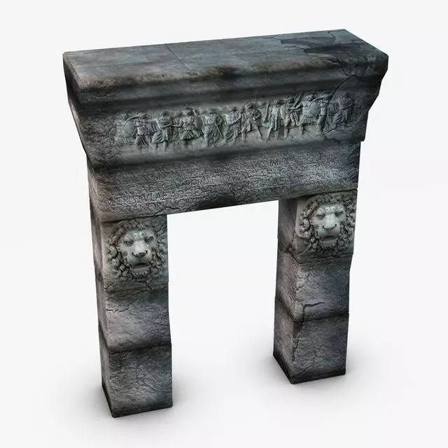 Greek Roman Doorway 3D model_0