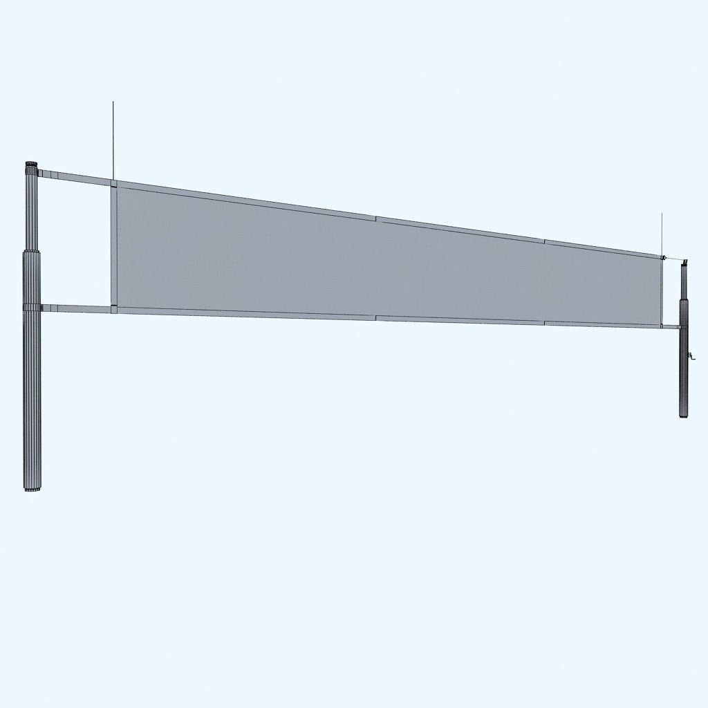 Volleyball net low poly Low-poly 3D model_7