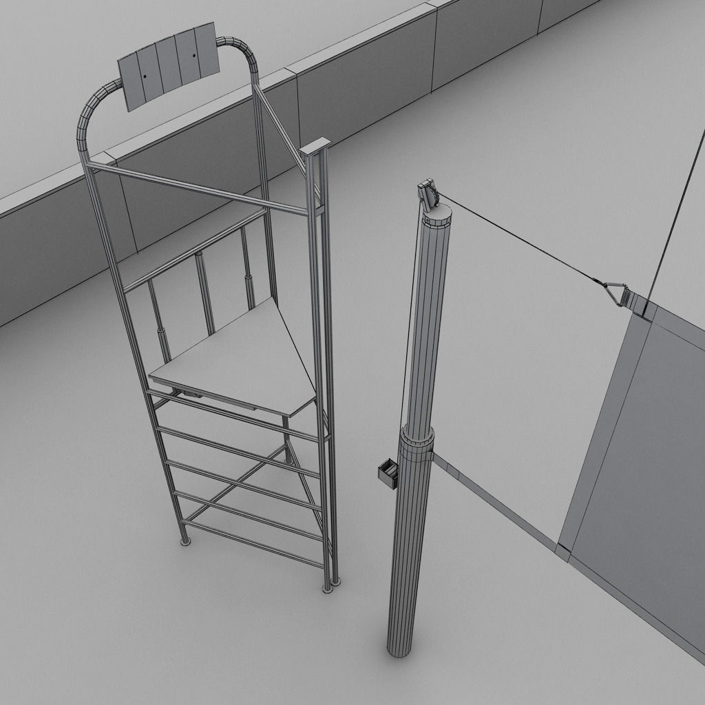 Volleyball court high detail low poly Low-poly 3D model_18