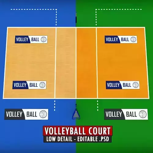 Volleyball court low detail low poly Low-poly 3D model