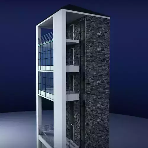 Glass tower city building