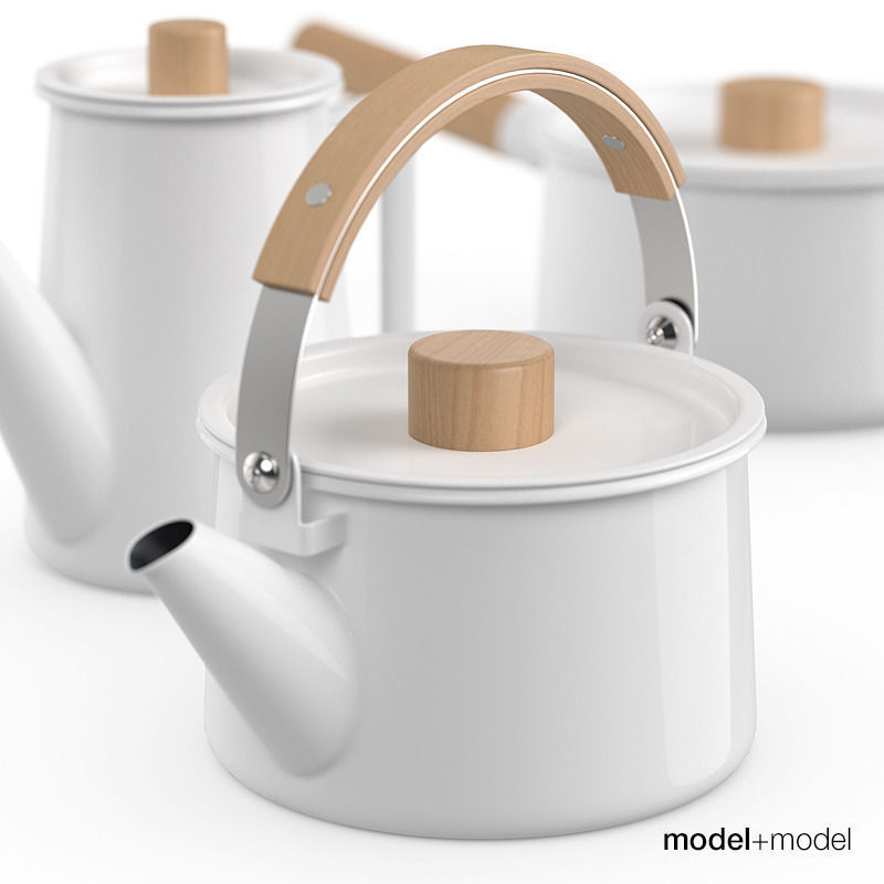 Kaico Enamel kitchenware set 3D model_3