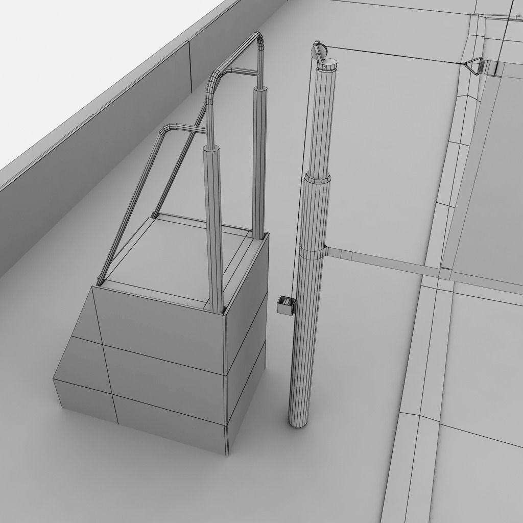 Beach volleyball court low poly Low-poly 3D model_13