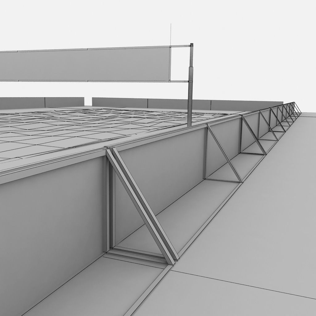 Beach volleyball court low poly Low-poly 3D model_11