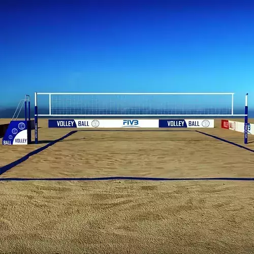 Beach volleyball court low poly Low-poly 3D model