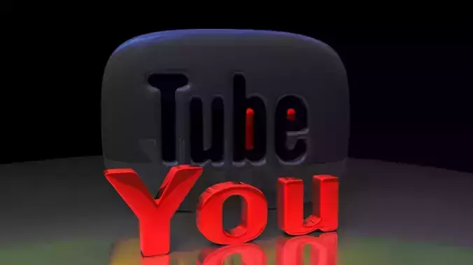 Youtube logo Free 3D model