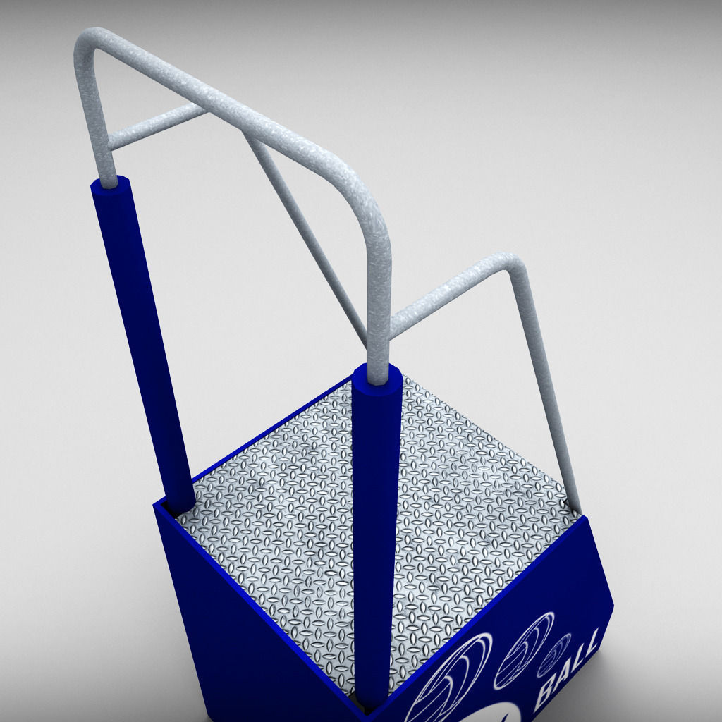 Referee stand volleyball low poly Low-poly 3D model_2