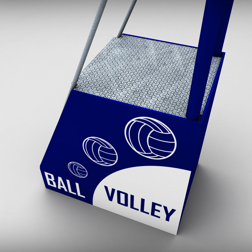 Referee stand volleyball low poly Low-poly 3D model_1