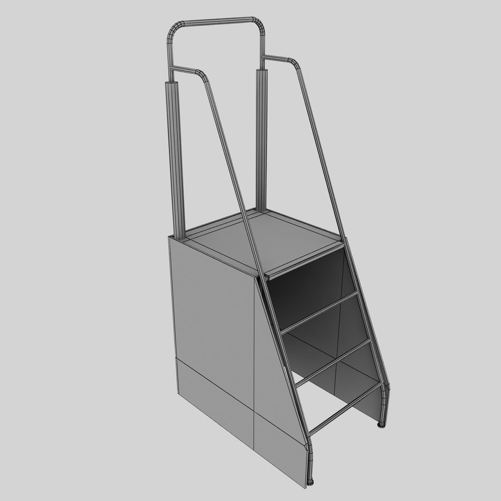 Referee stand volleyball low poly Low-poly 3D model_5