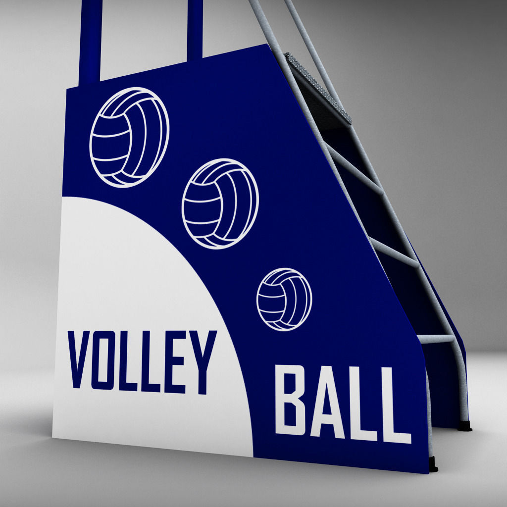 Referee stand volleyball low poly Low-poly 3D model_3