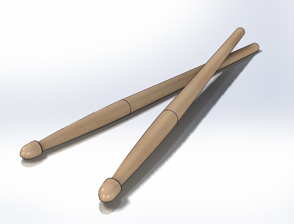 Drum Sticks Model 5A 3D model_4