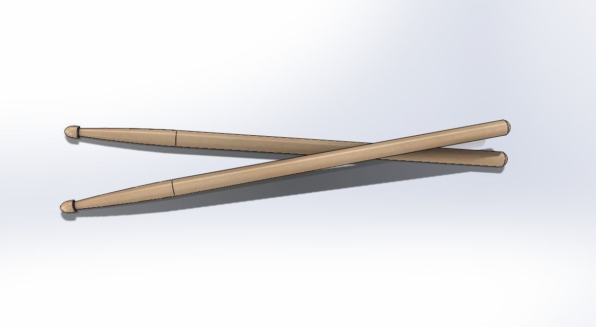 Drum Sticks Model 5A 3D model_0