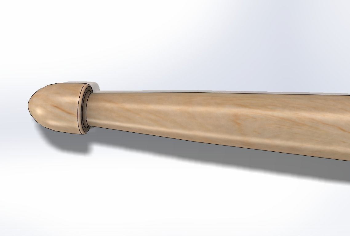 Drum Sticks Model 5A 3D model_2