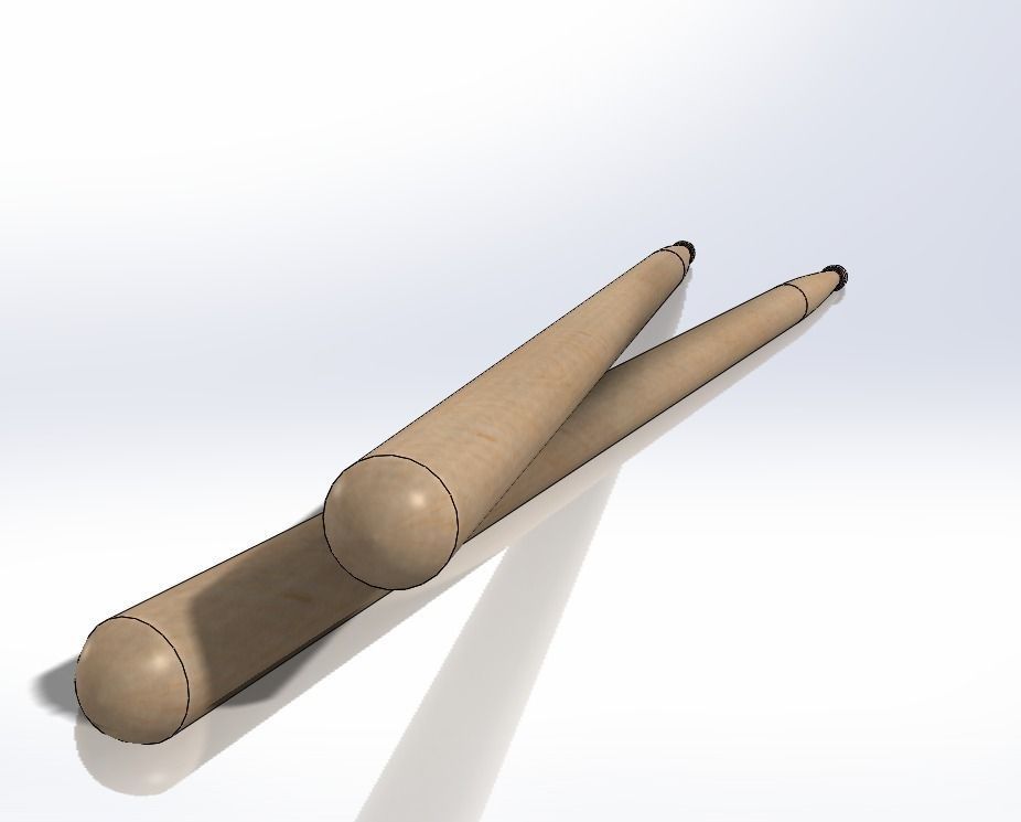Drum Sticks Model 5A 3D model_1