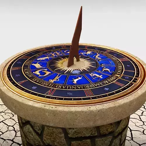 Solar sundial clock time 3D model