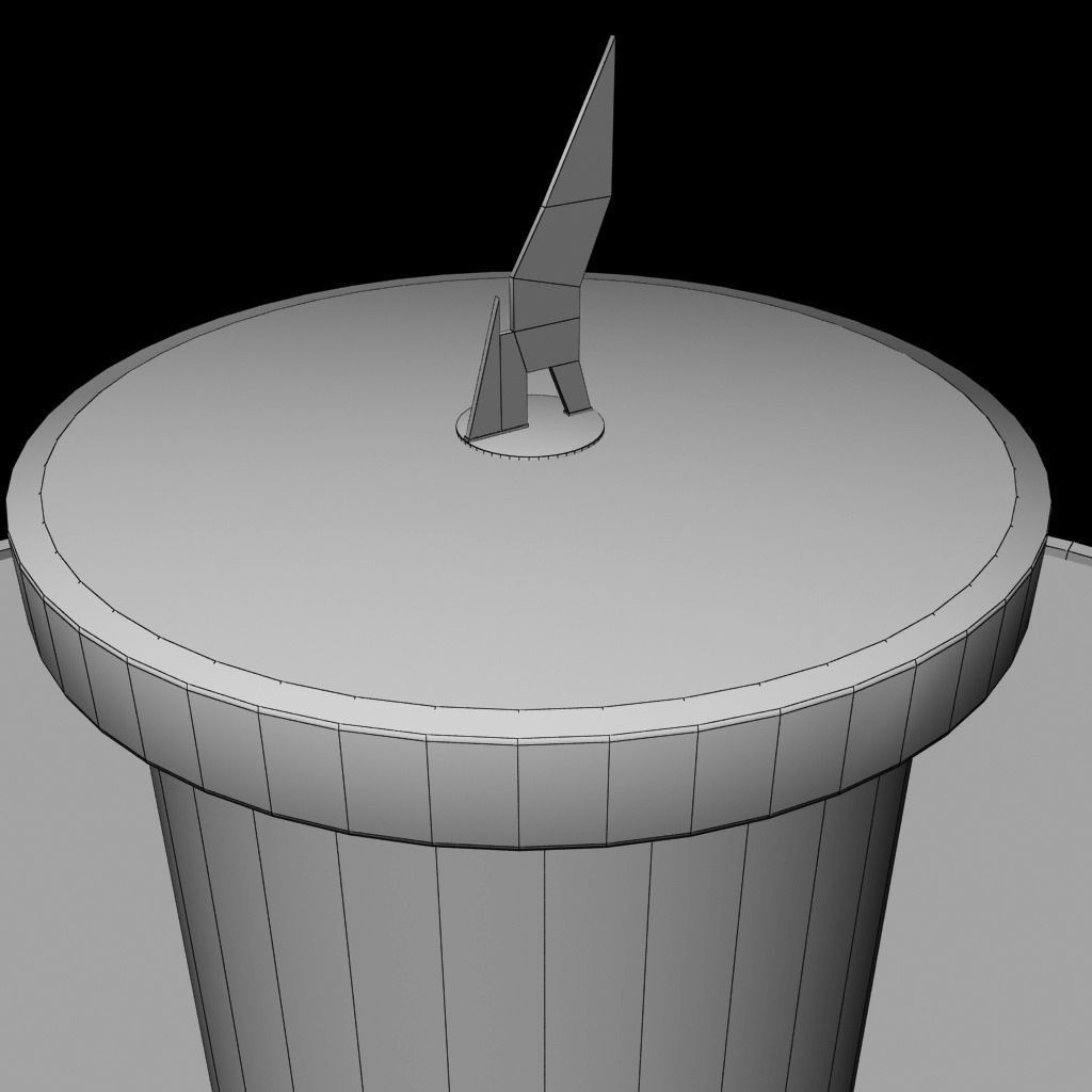 Solar sundial clock time 3D model_1