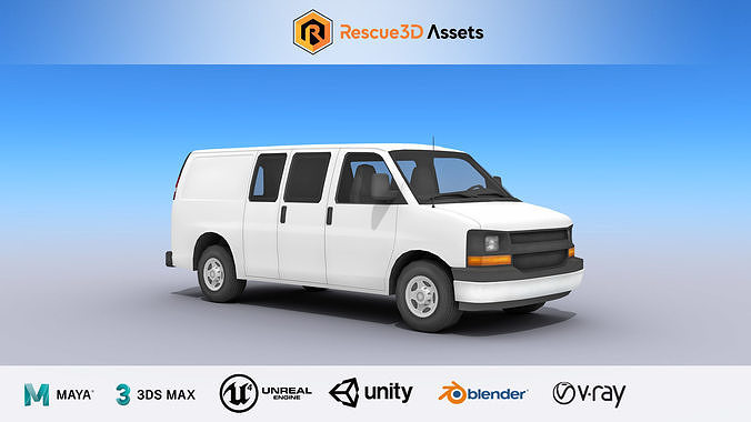 Full Size Van Low-poly 3D model