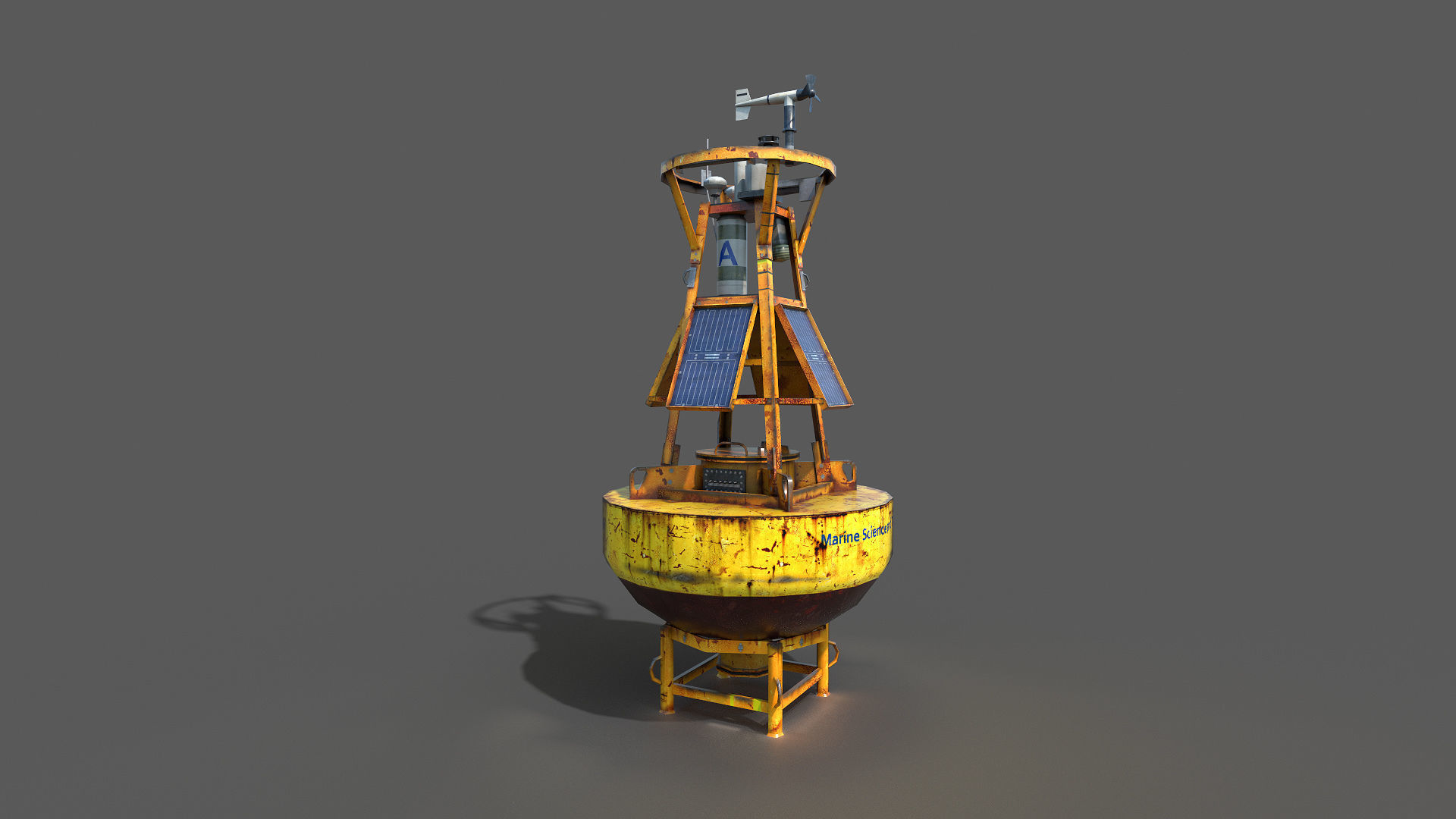 Meteorological Buoy Low-poly 3D model_8