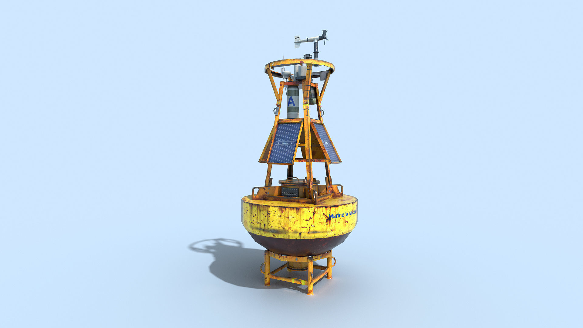 Meteorological Buoy Low-poly 3D model_9