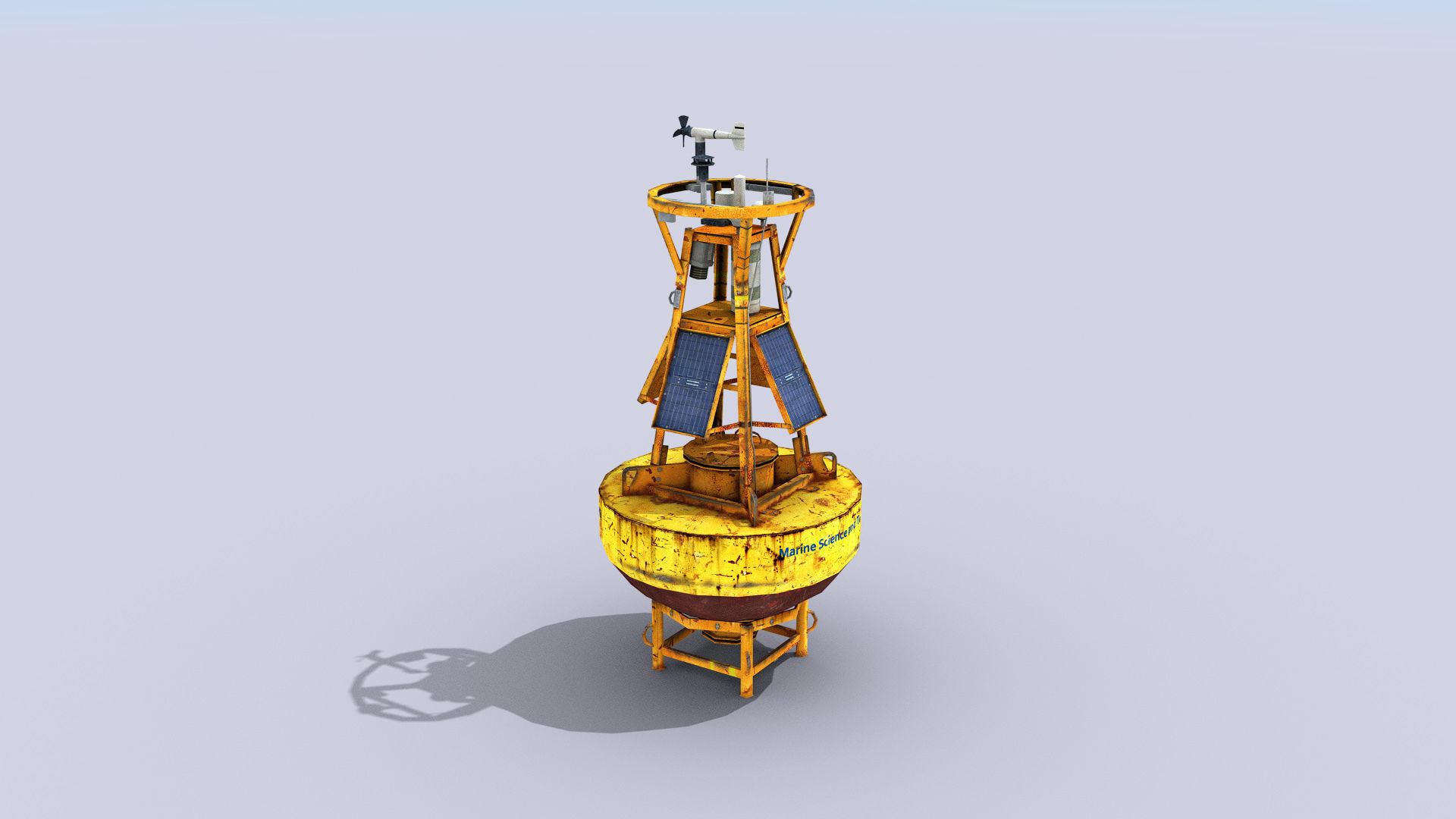 Meteorological Buoy Low-poly 3D model_4