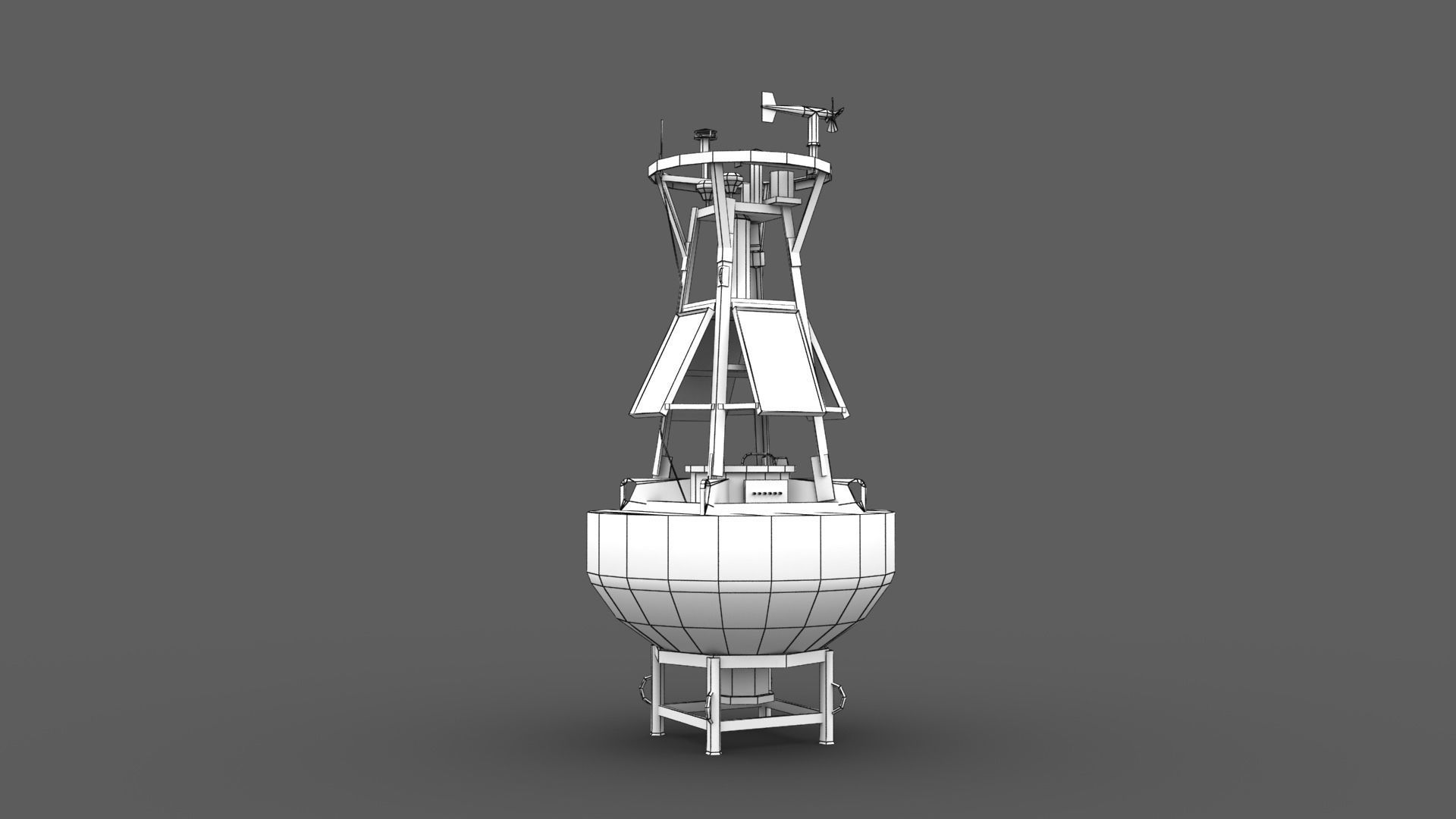 Meteorological Buoy Low-poly 3D model_6