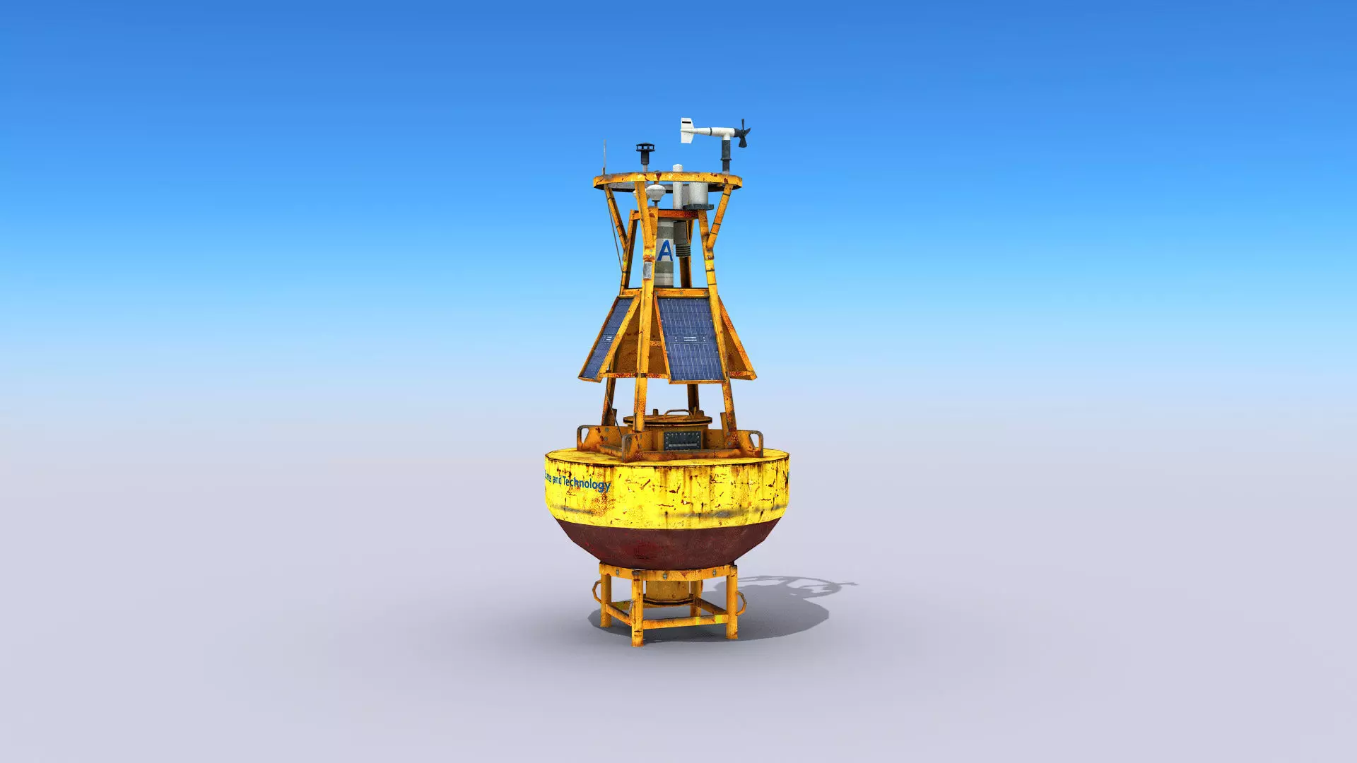 Meteorological Buoy Low-poly 3D model_0