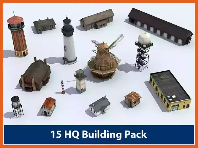 Building Pack 01 Low-poly 3D model