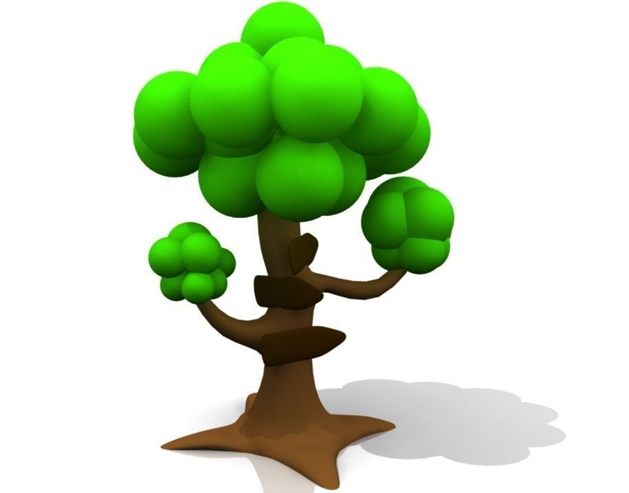 Tree Cartoon 3D Model MAX OBJ MA MB