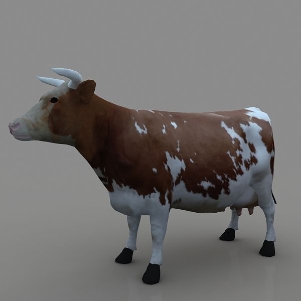 Cow 3D 3D Model .max .obj .3ds .mtl