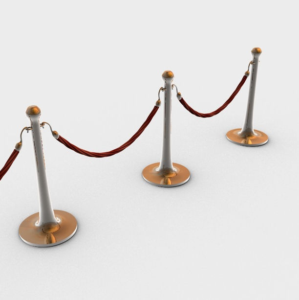 Rope Barrier HD 3D model_1