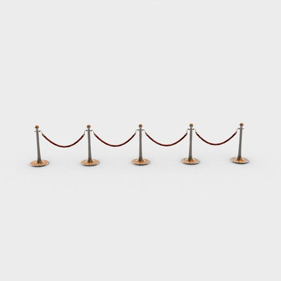 Rope Barrier HD 3D model_2