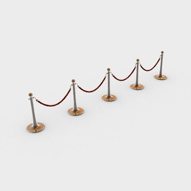 Rope Barrier HD 3D model_3